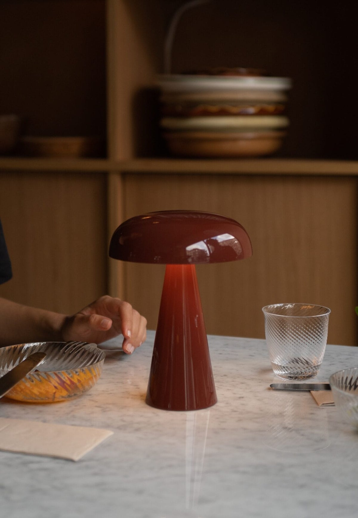 Como SC53, Portable Lamp, Dimmable, Red Brown