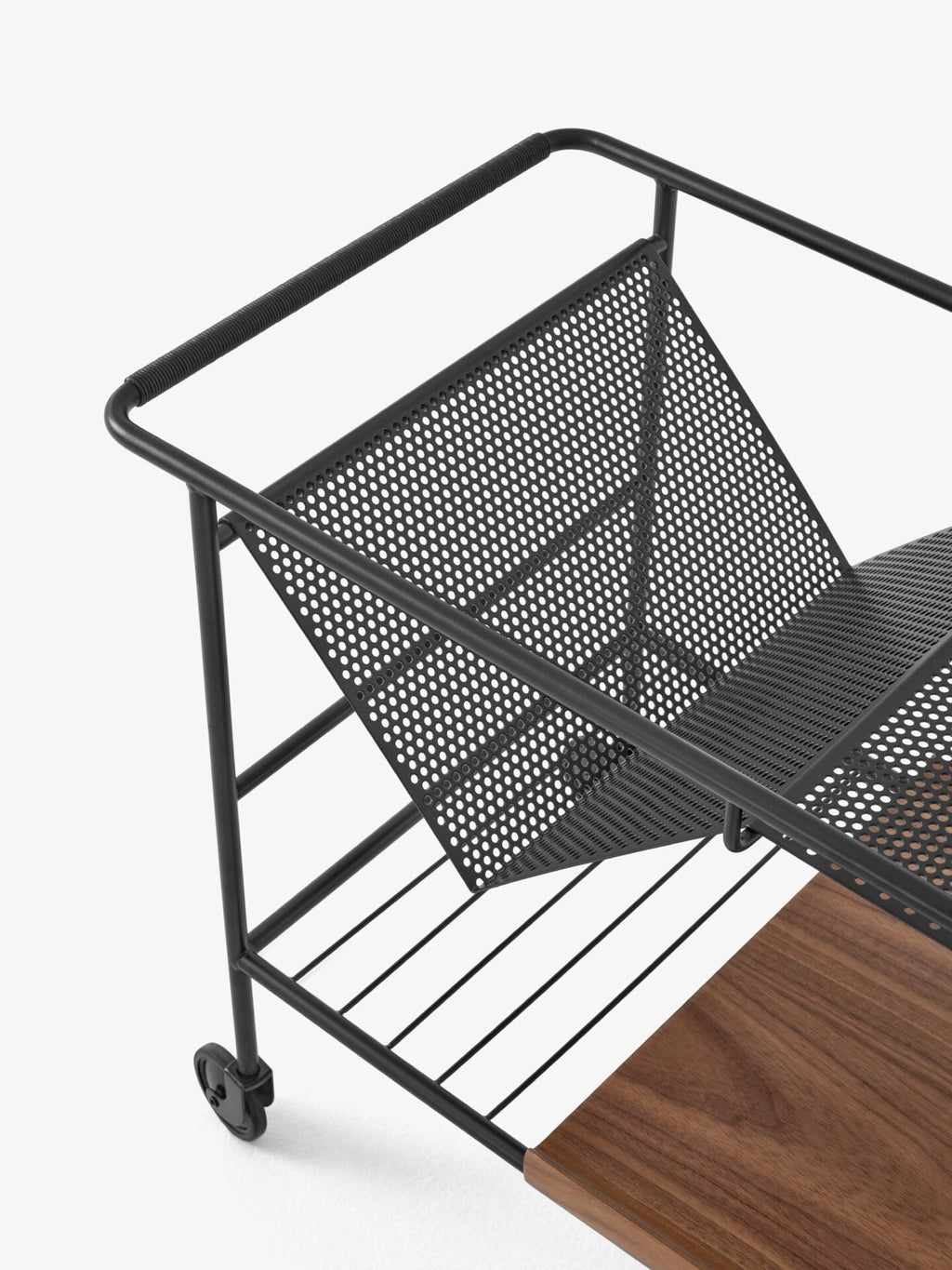 Alima Trolley NDS1, Metal Matt Black, Tray Lacquered Walnut