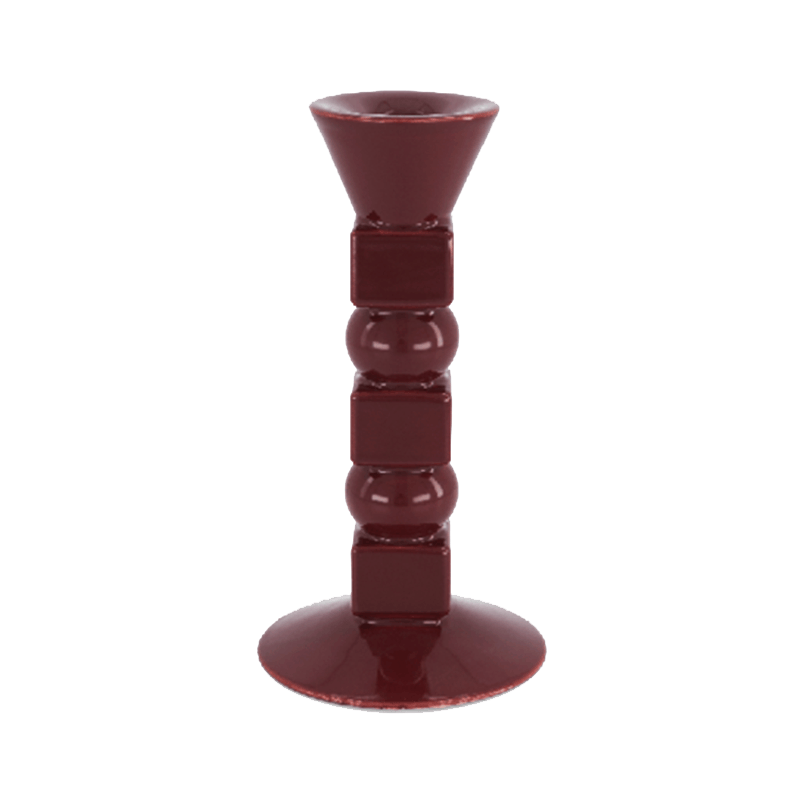 Anna Small ceramic burgundy candle holder H20 x Ø10cm