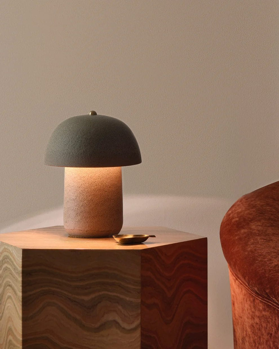 Tera Lamp Glazed Agate, Mini H28 x D23cm