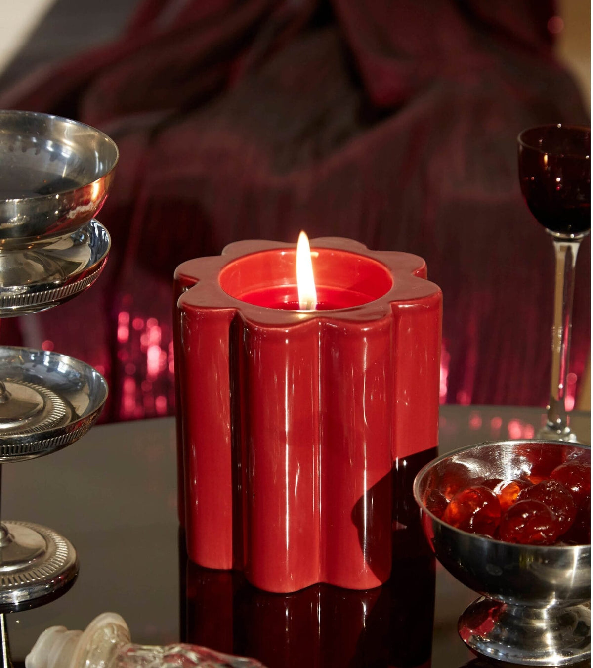 Candela Sandalwood scented vegetal wax and ceramic candle H10 x Ø11cm