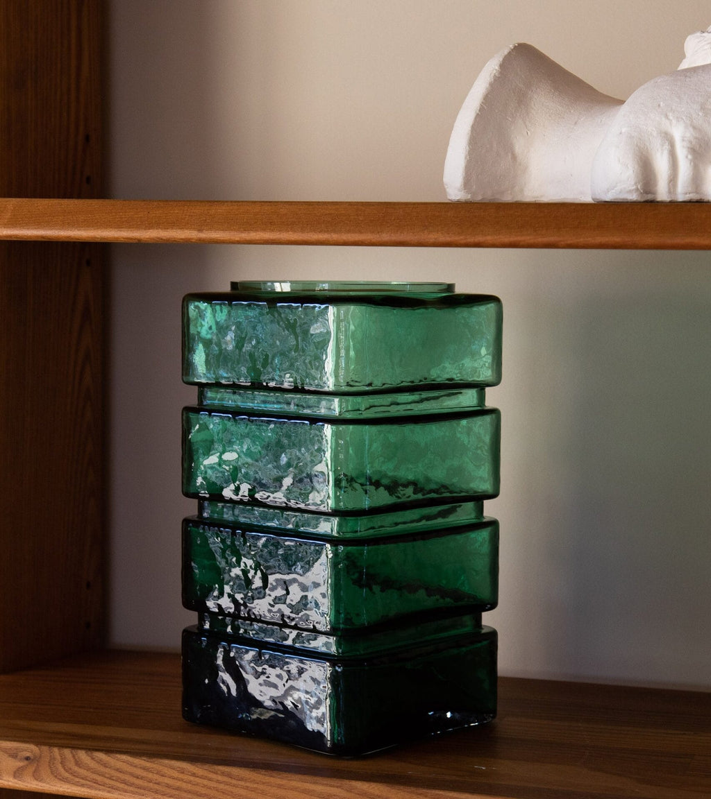 Donna Emerald green glass vase 14x14x H29cm