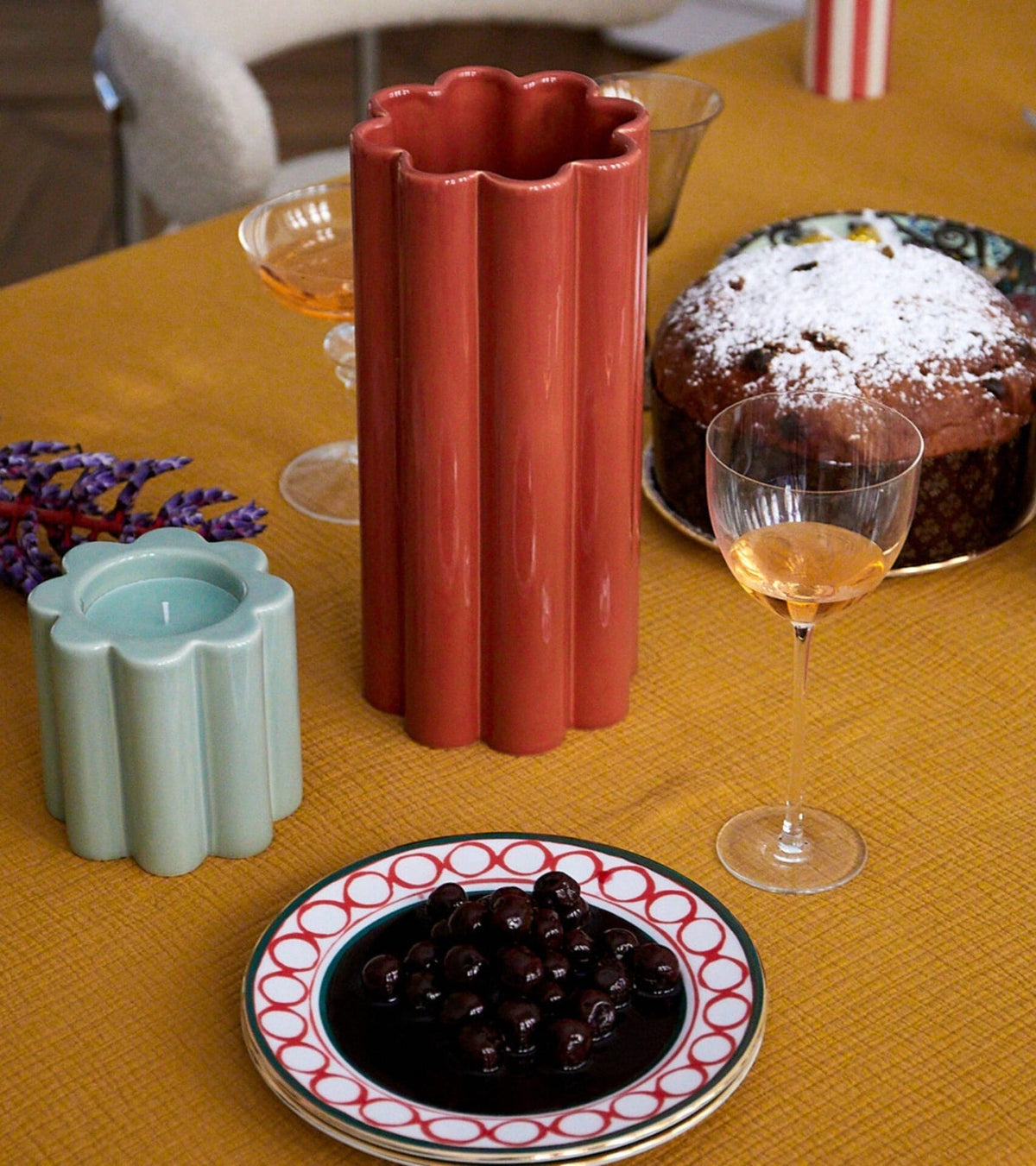 Duetto Solo Terracotta ceramic vase H27 x Ø12,5cm