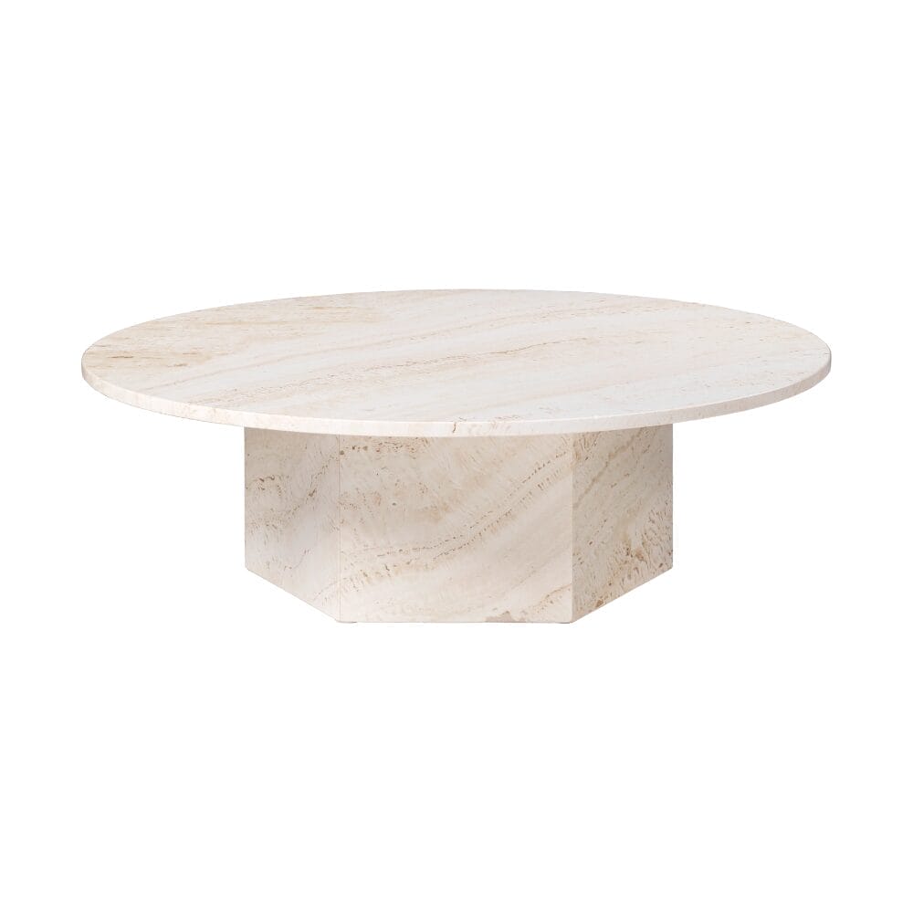 Epic Coffee Table - Neutral White Travertine, Round, Ø110 cm