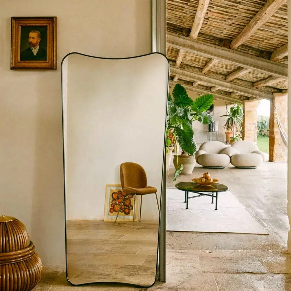 F.A. 33 Wall Mirror, Black Brass H146cm