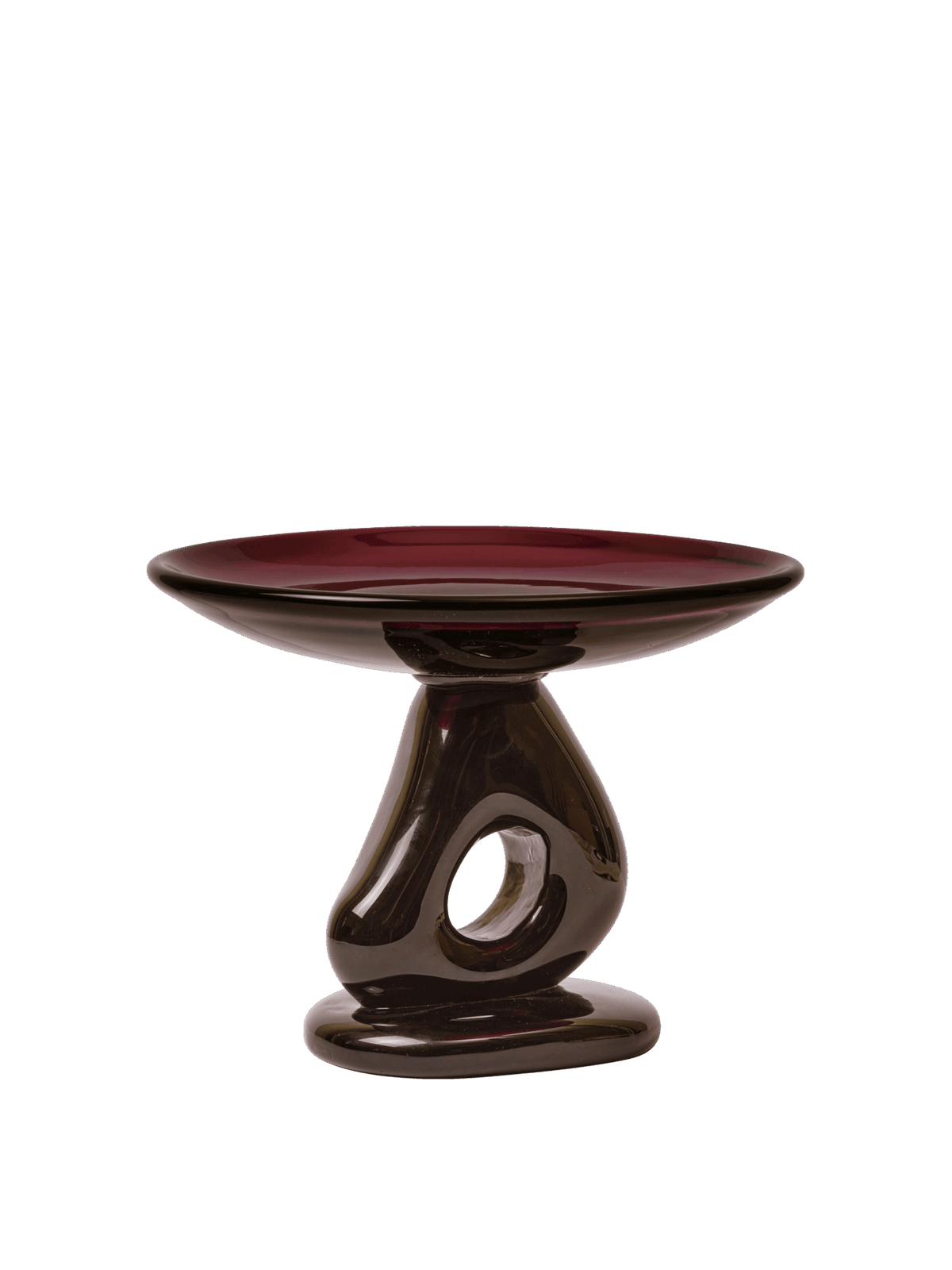 Damo Glass Centrepiece - Small Ø21, Dark Grape