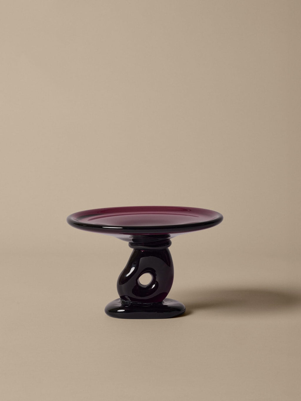 Damo Glass Centrepiece - Small Ø21, Dark Grape