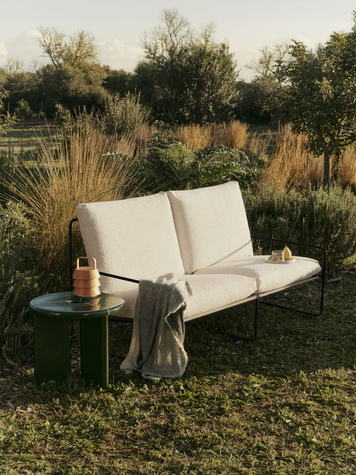 Deya Side Table, Dark Green Ø47 x W47 x H45cm