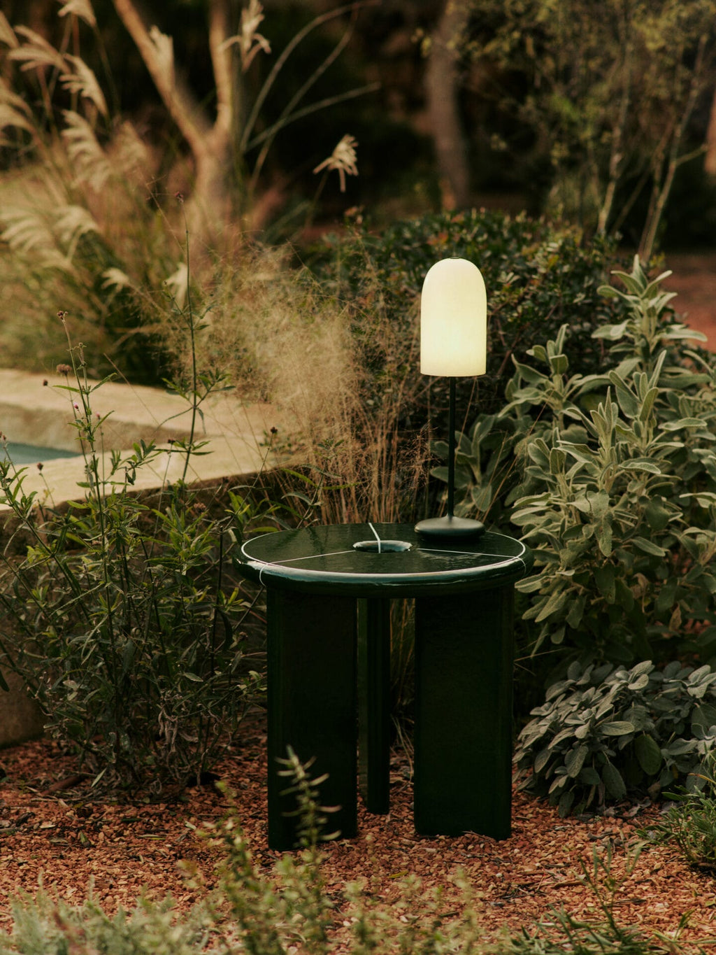 Deya Side Table, Dark Green Ø47 x W47 x H45cm