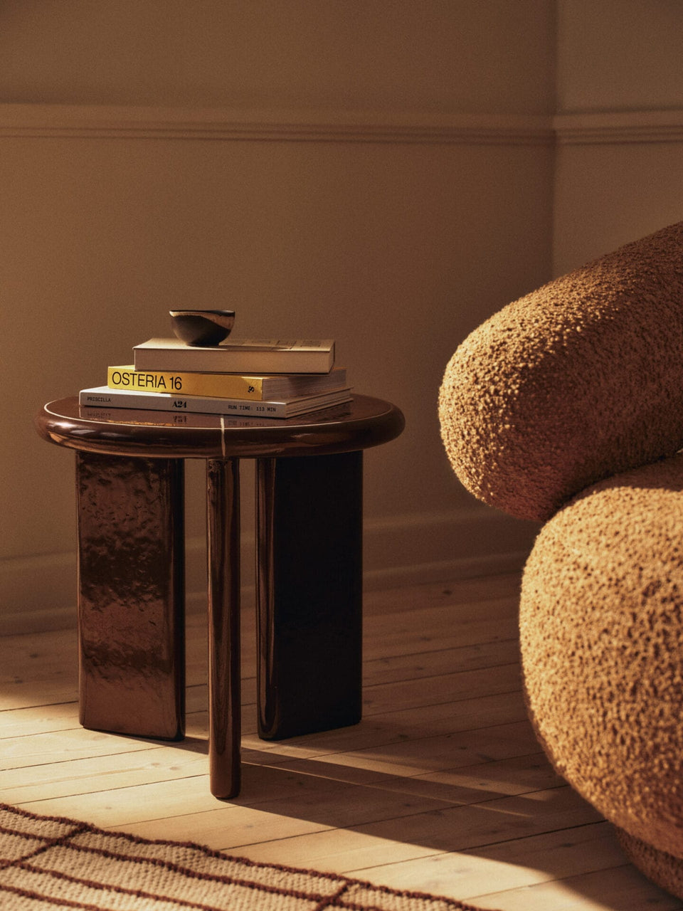Deya Side Table, Chestnut Brown Ø47 x W47 x H45cm