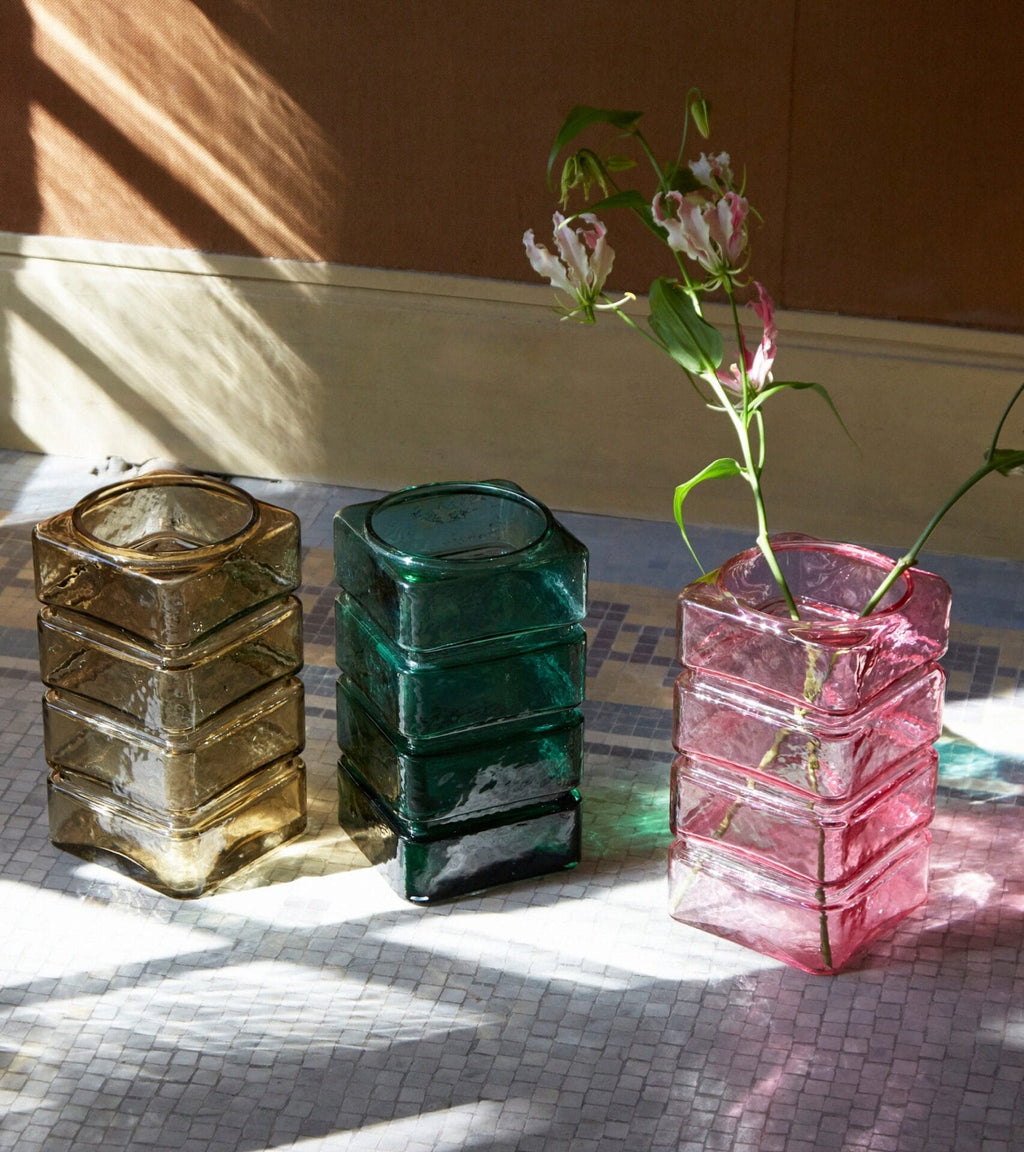 Donna Emerald green glass vase 14x14x H29cm
