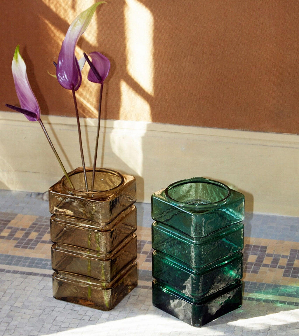 Donna Emerald green glass vase 14x14x H29cm