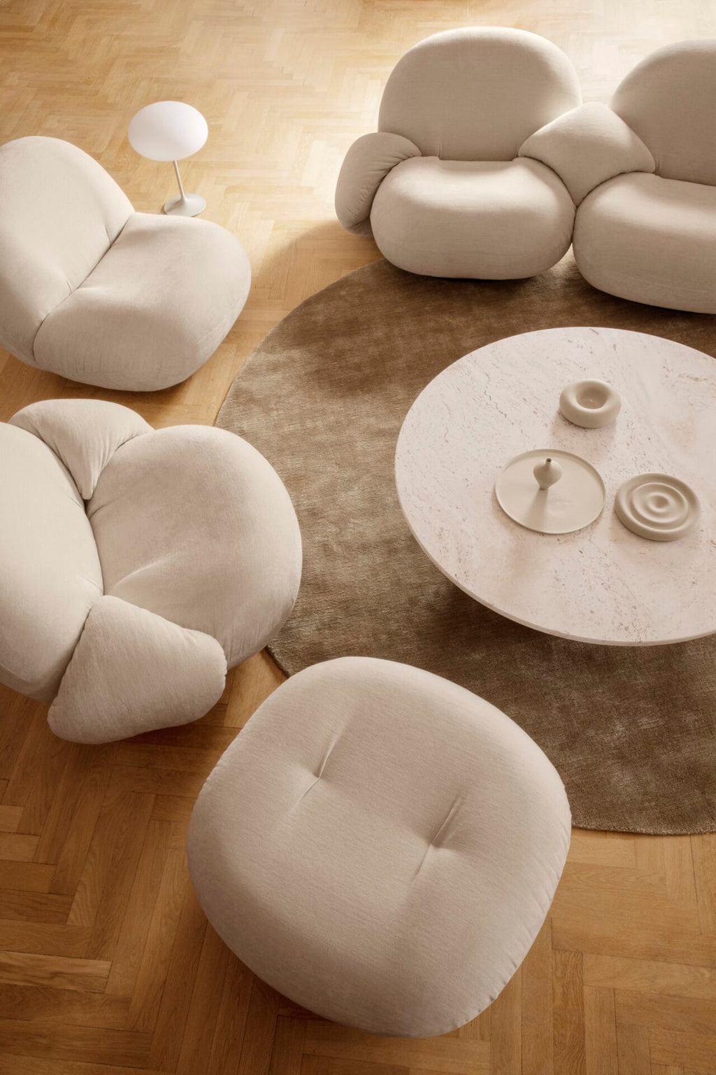 Epic Coffee Table - Neutral White Travertine, Round, Ø110 cm