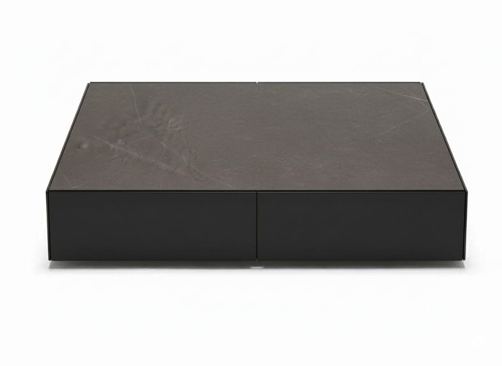 Matic Coffee Table with Storage,Matt Marble, Grey