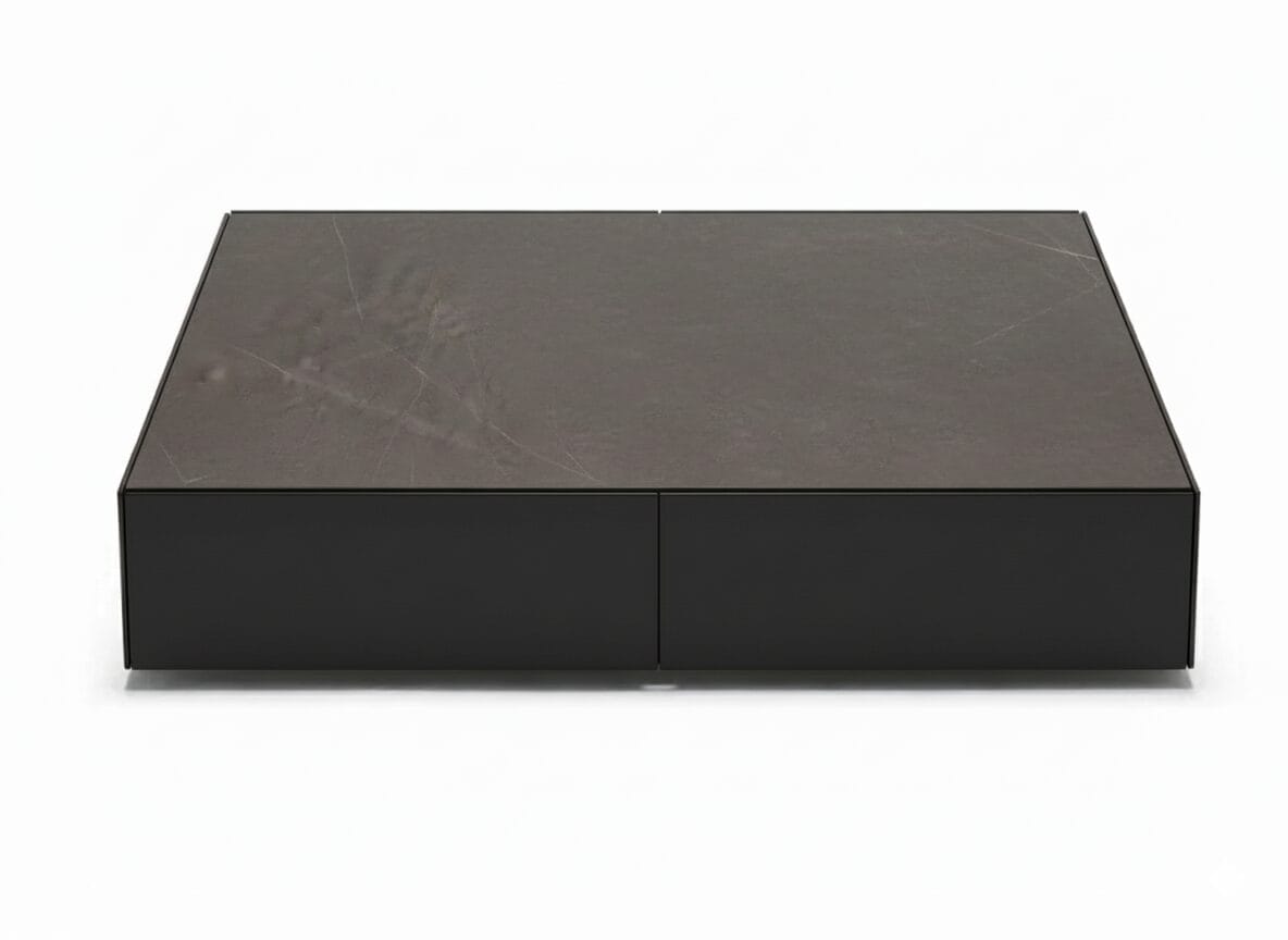 Matic Coffee Table with Storage,Matt Marble, Grey
