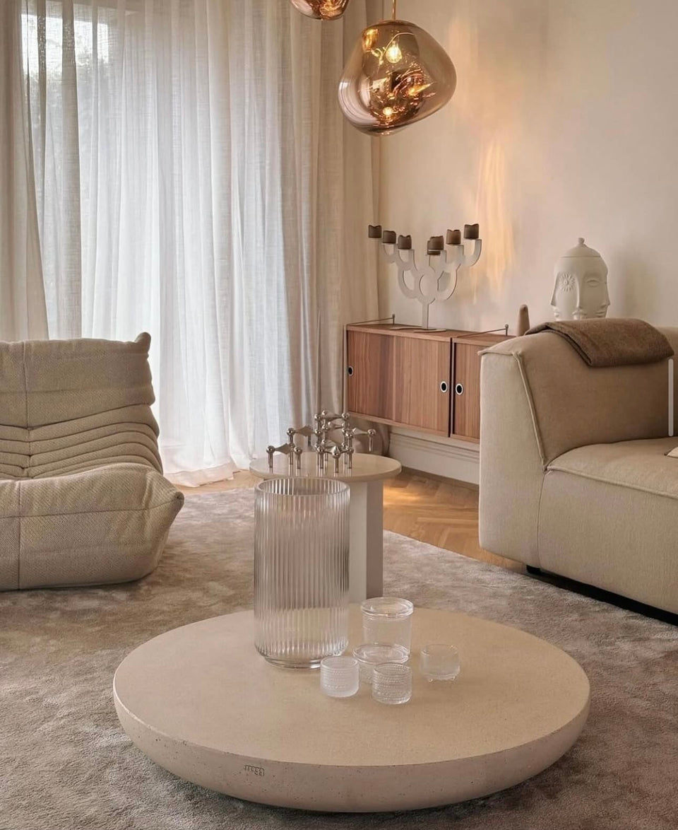 OLO Concrete Coffee Table, Ivory 1, Ø100cm H15cm