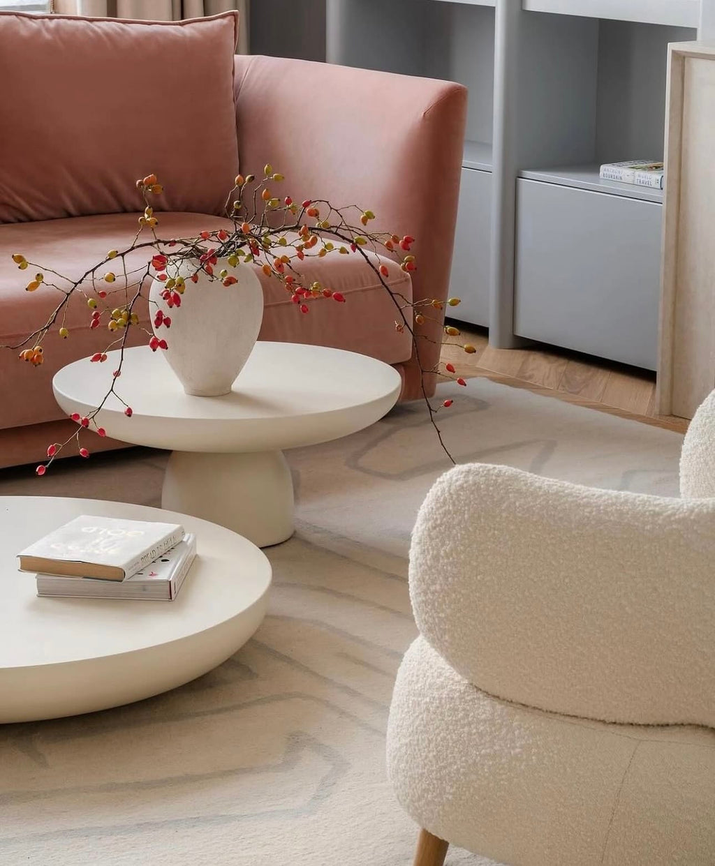OLO Concrete Coffee Table, Ivory 1, Ø70cm H33cm