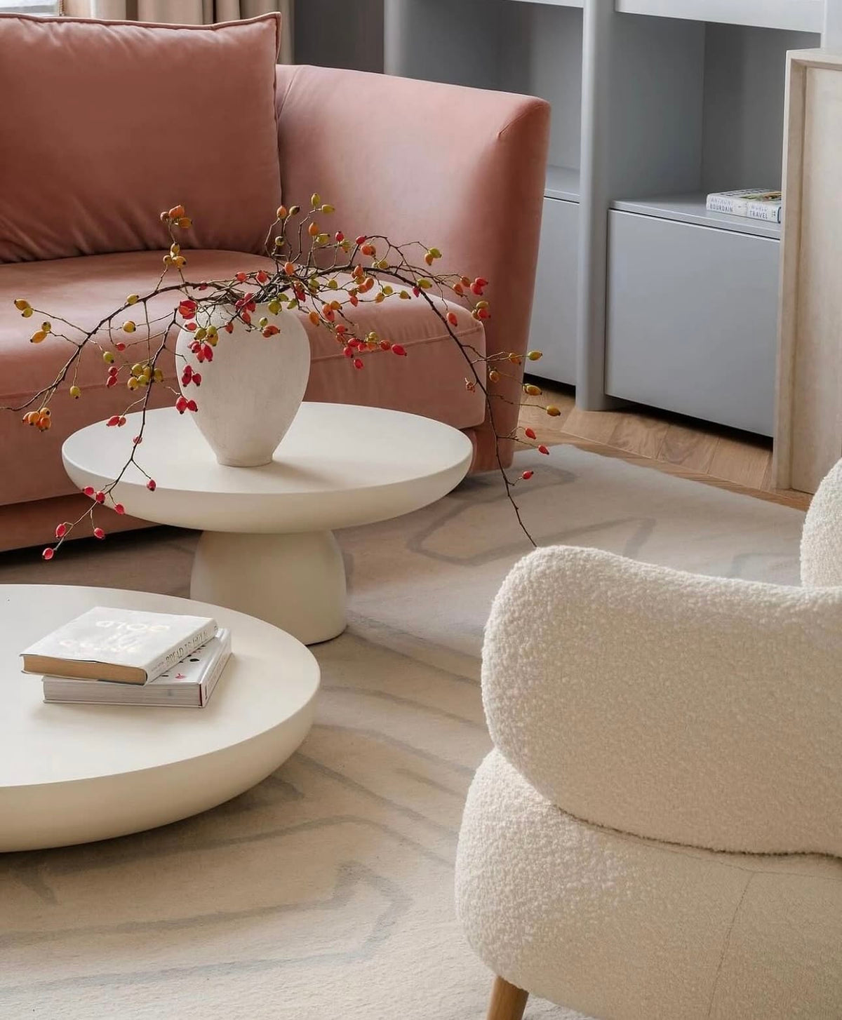 OLO Concrete Coffee Table, Ivory 1, Ø70cm H33cm
