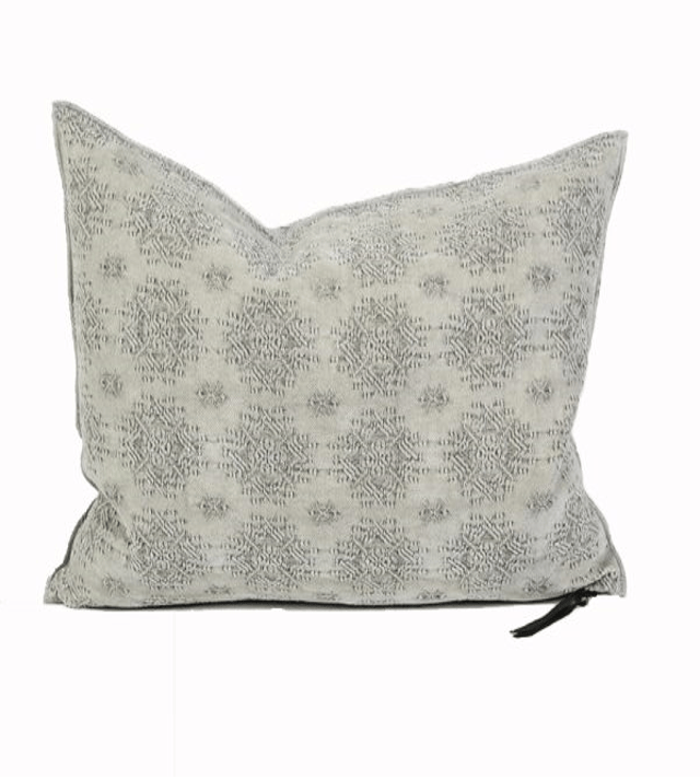 Jacquard Stone Washed Cushion, Kilim Ciment, 65 x 65 cm