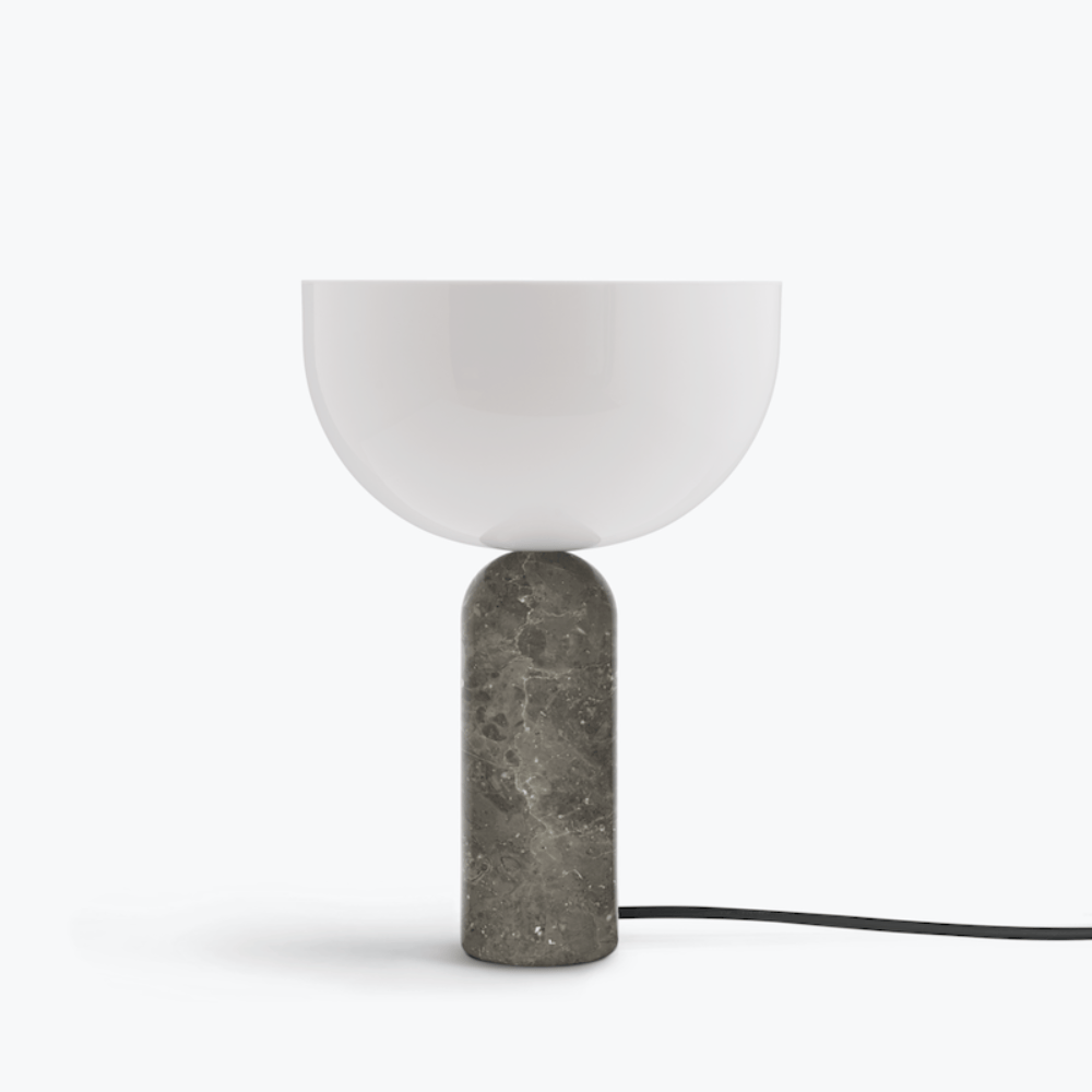 Kizu Table Lamp, Small, Grey Marble, Ø25 cm