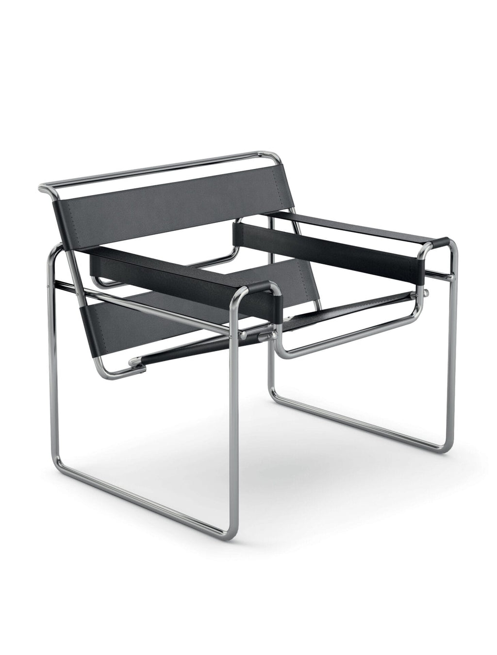 Wassily Lounge Chair, Black Cowhide Leather