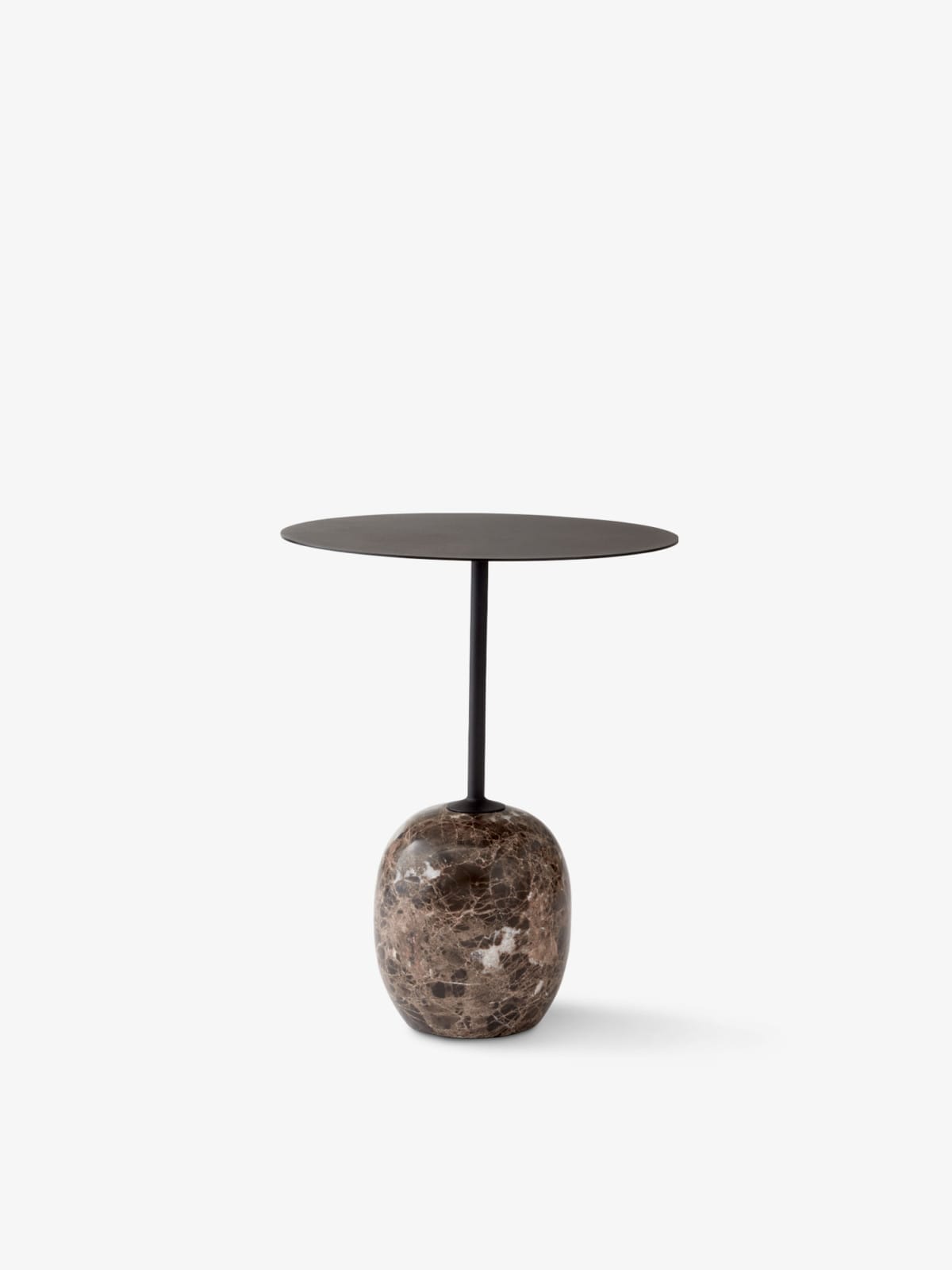 Lato Table LN8, Top Warm Black ,Base Emparador Marble, Round