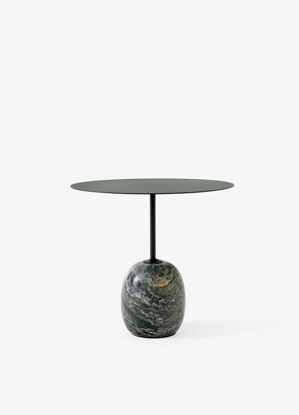 Lato Table LN9, Top Deep Green, Base Verde Alpi Marble, Oval