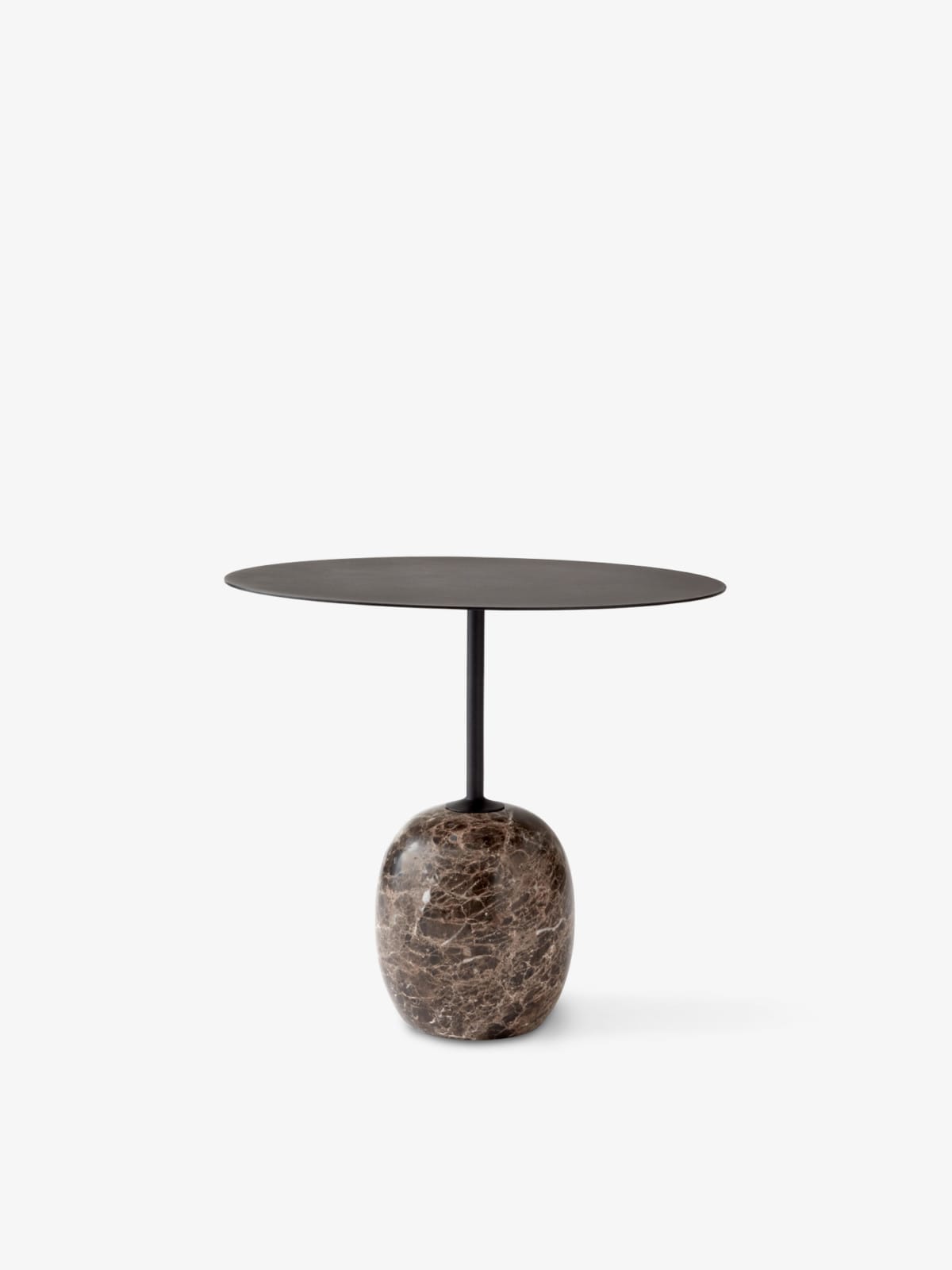 Lato Table LN9, Top Warm Black, Base Emparador Marble, Oval