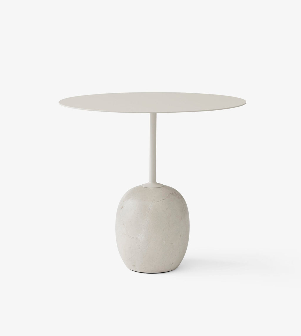 Lato Table LN9, Top Ivory White, Base Crema Diva Marble, Oval