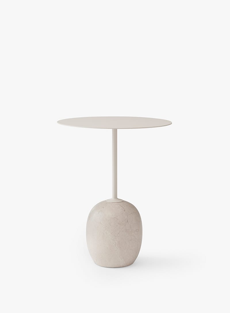 Lato Table LN8, Top Ivory White, Base Crema Diva Marble, Round
