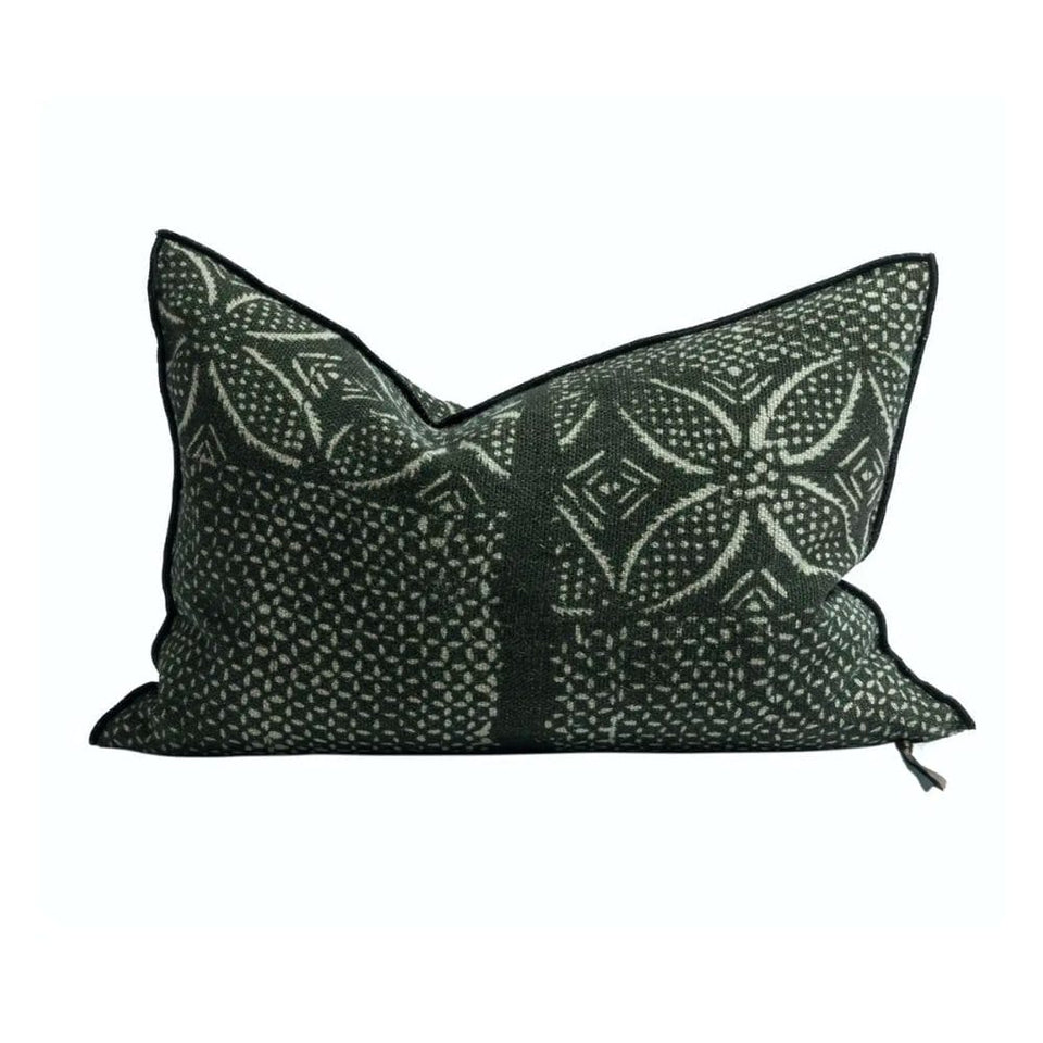 Lin Wabi-Sabi Cushion, Bogolan Charbon, 40 x 60 cm