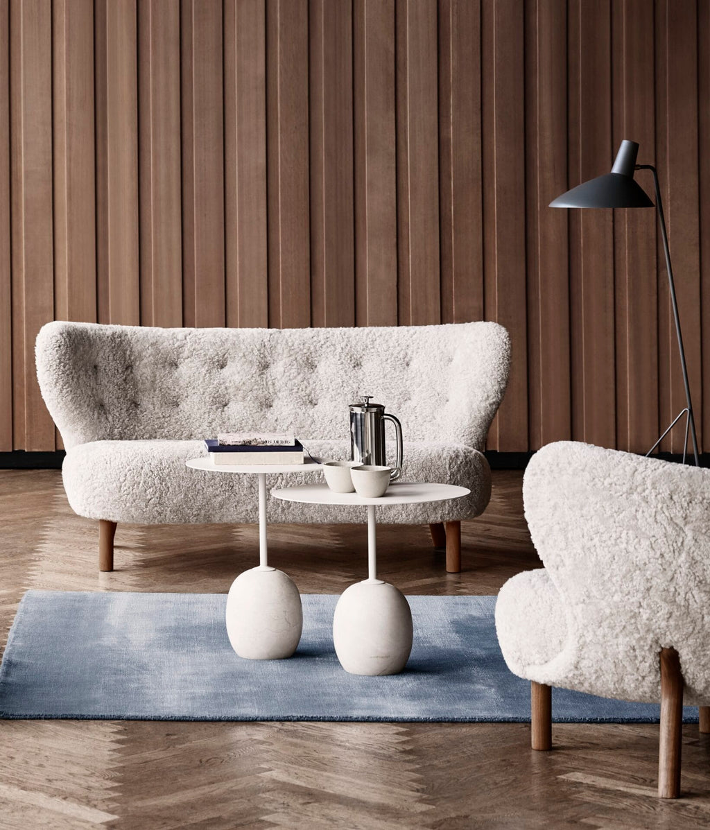 Lato Table LN9, Top Ivory White, Base Crema Diva Marble, Oval