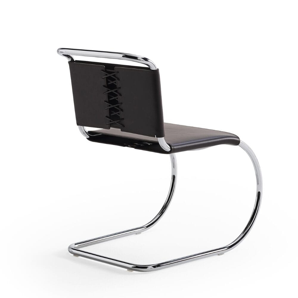 MR Bauhaus Side Chair, Black Cowhide Slings
