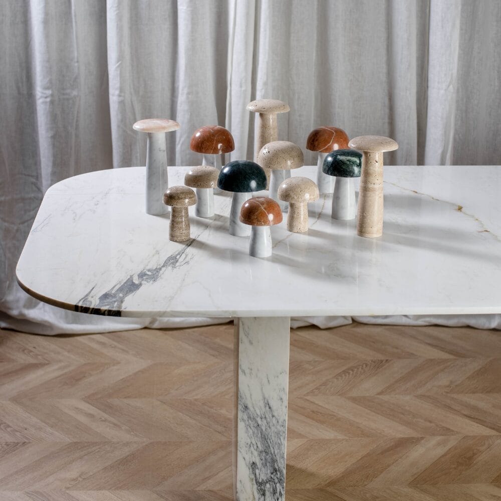 Medium Shroom, Travertine, 18 cm