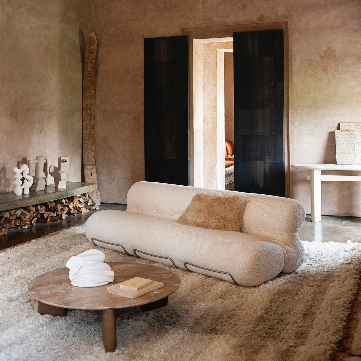 Orsola Sofa, Cat U, Ulmus 01, Chrome frame, 240 cm