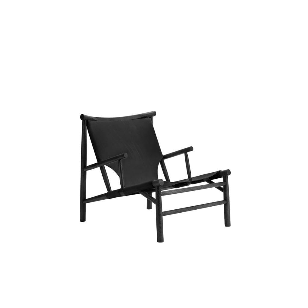 Samurai Chair, FSC Certified Oak, Sørensen Saddle Leather, Black 97137, Frame: Black Oak