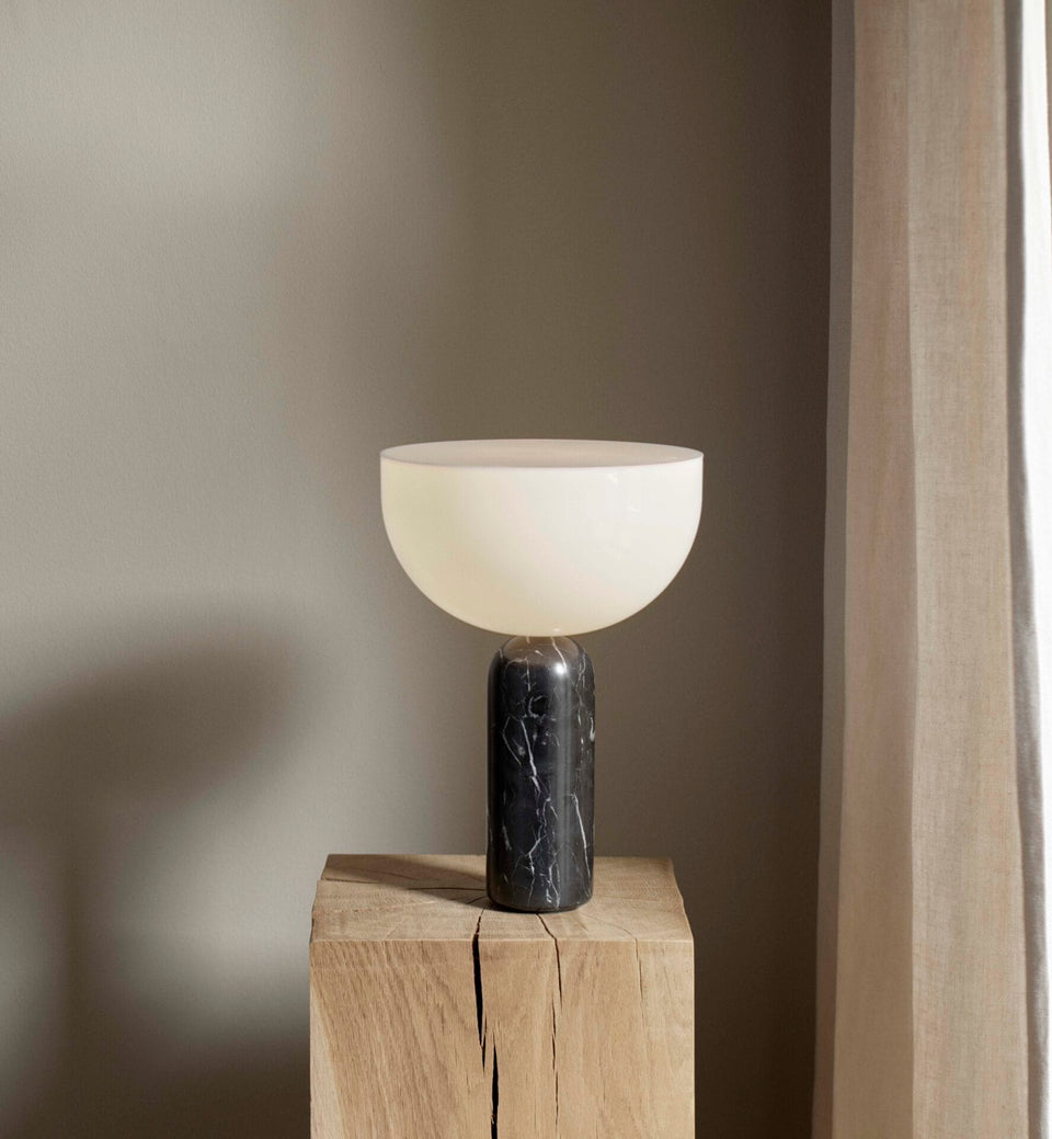 Kizu Table Lamp, Small, Black Marble Ø25 cm