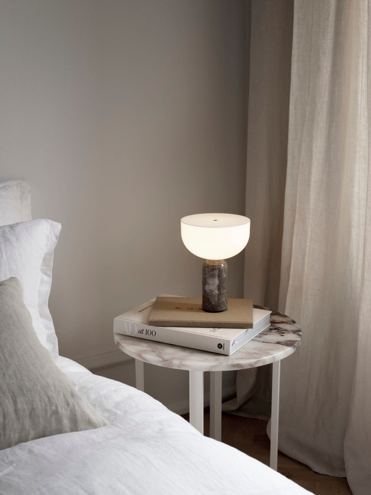 Kizu Portable Lamp, Grey Marble Ø18 cm