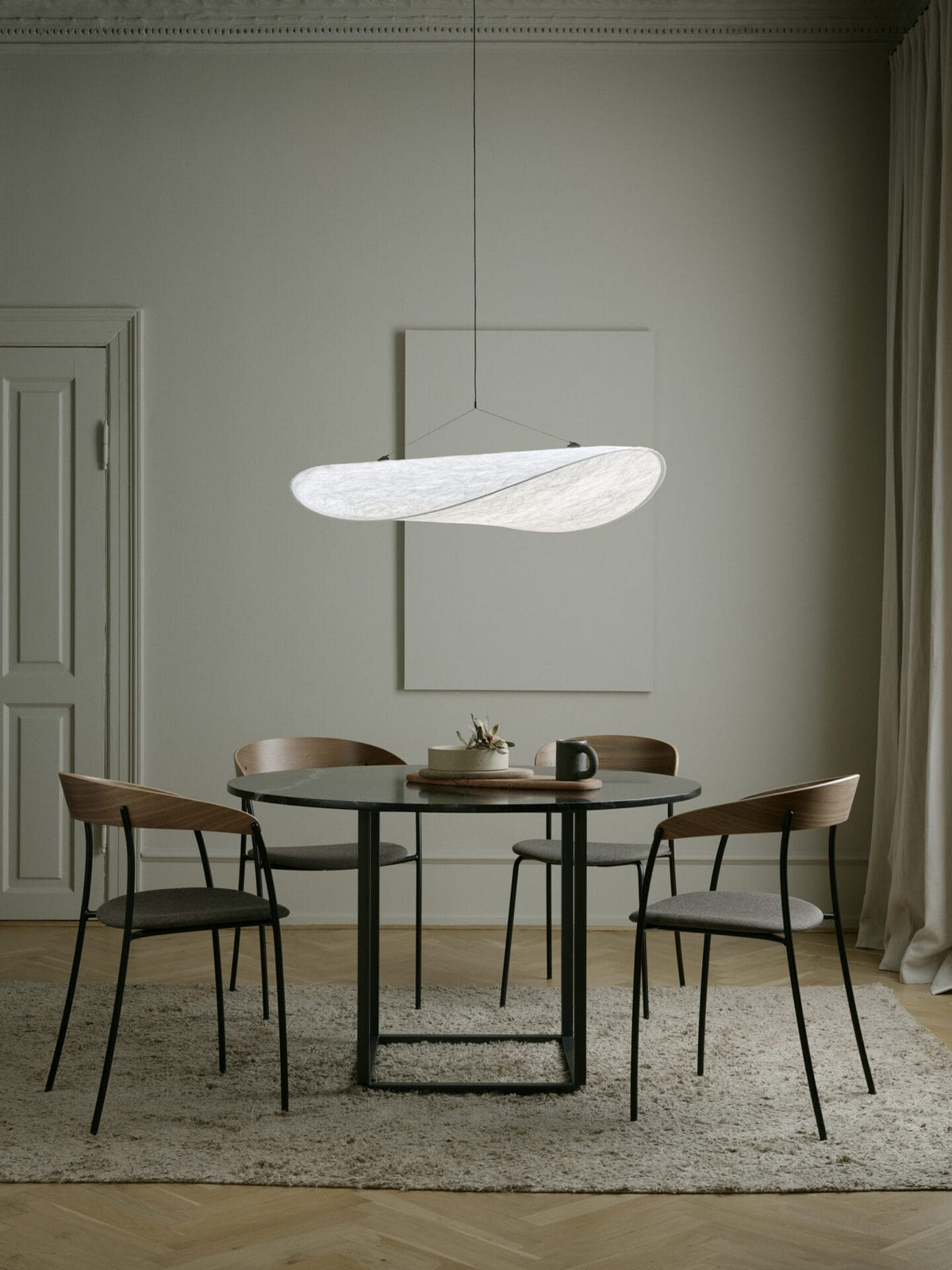 Tense Pendant Lamp, White Tyvek, Ø90 cm