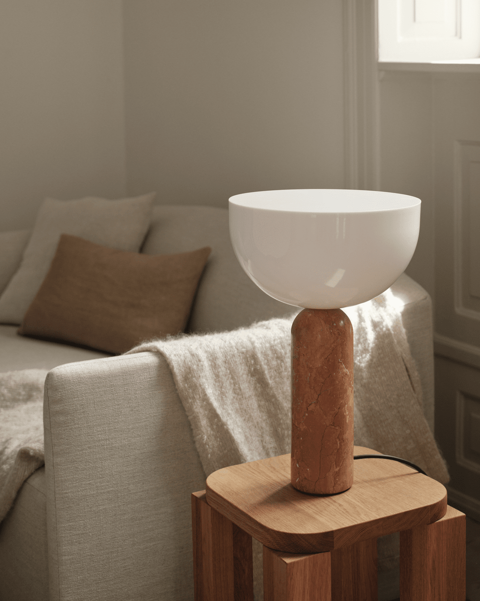 Kizu Table Lamp, Large, Breccia Pernice Marble, H45xØ30