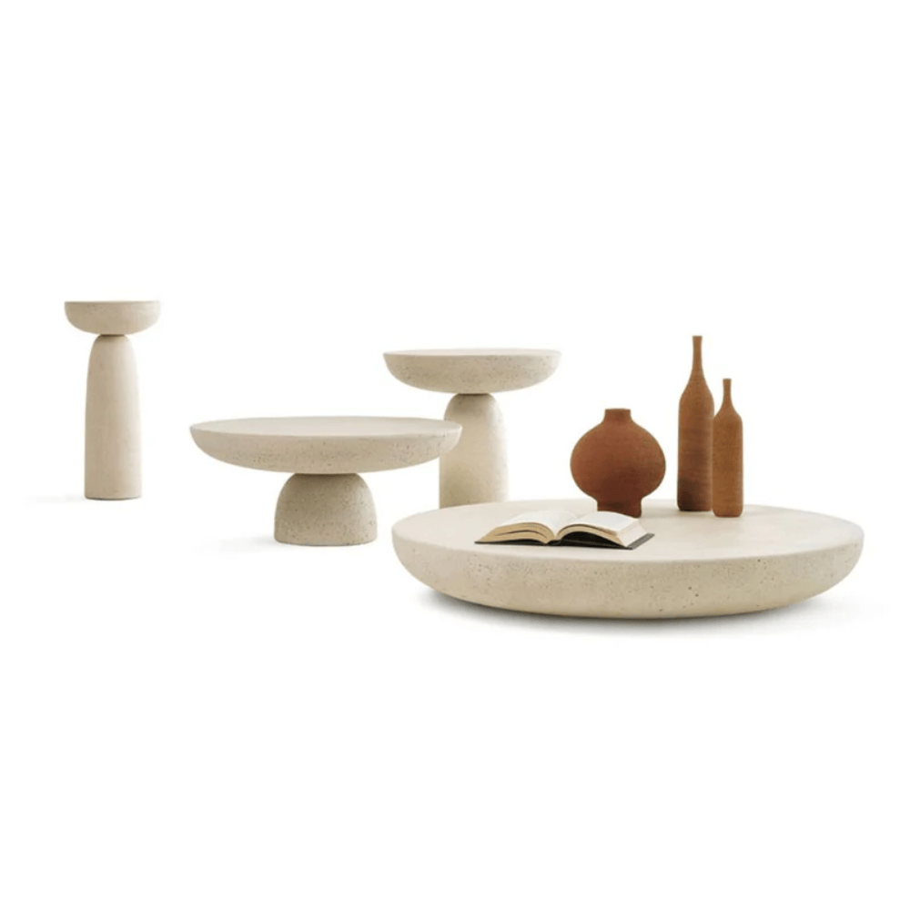 OLO Concrete Coffee Table, Ivory 1, Ø100cm H15cm