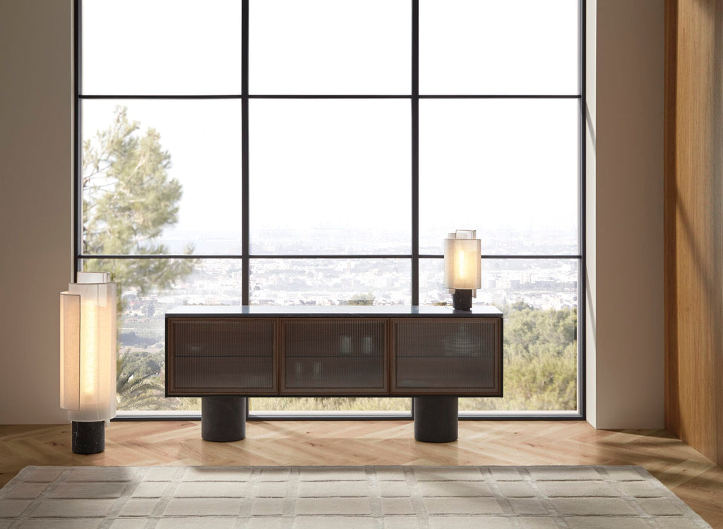Rio 300 Super Matt Walnut, Top Matt Marquina Marble, 180cm