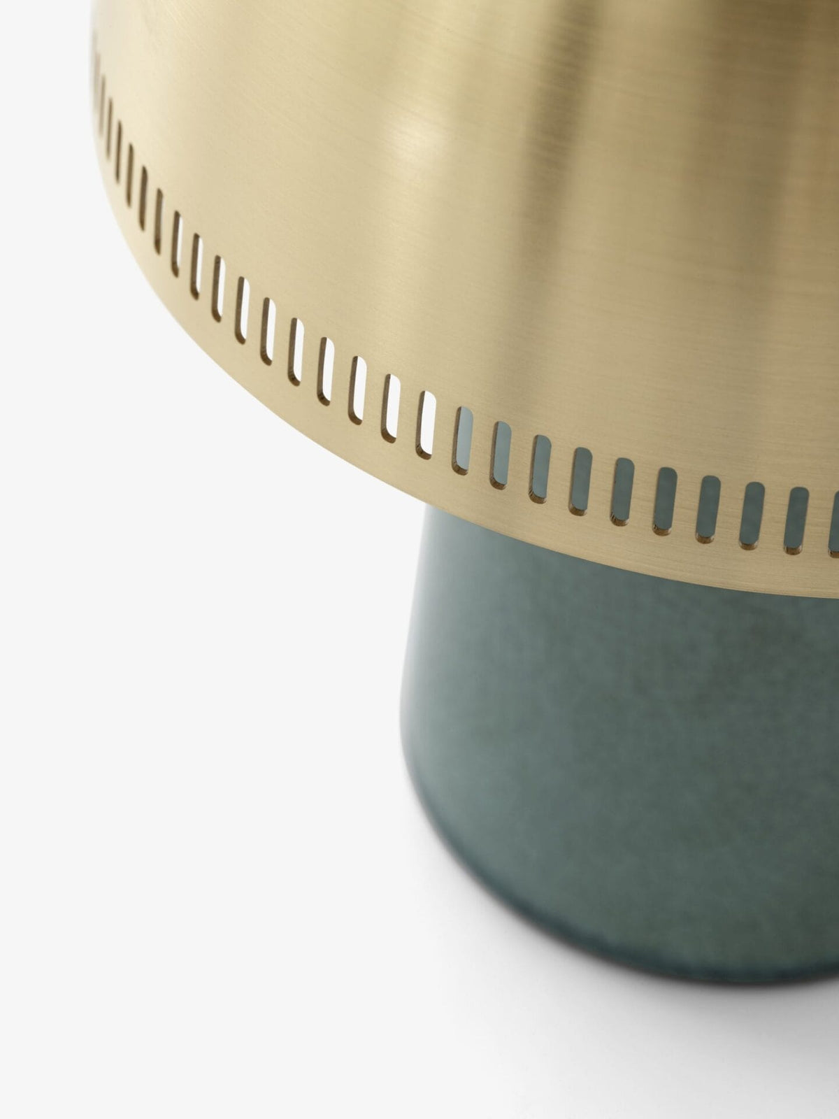 Raku Portable Lamp SH8, Blue Green & Brass