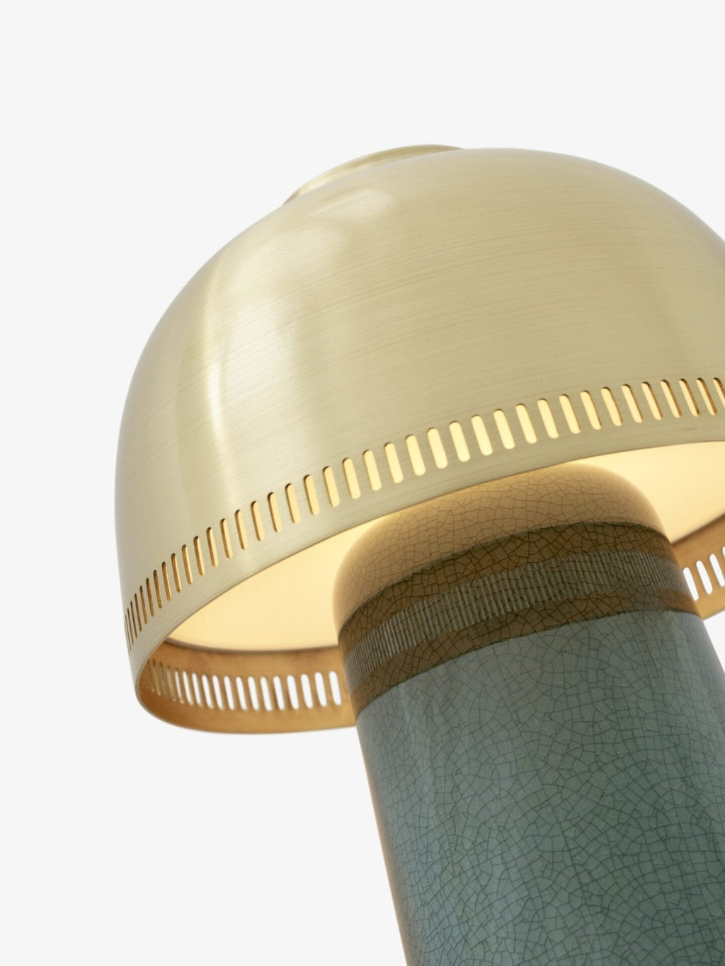 Raku Portable Lamp SH8, Blue Green & Brass