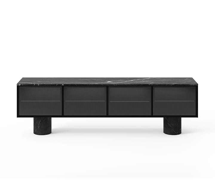 Rio 400, Top Matt Marquina Marble Top & Legs, Black Stained Walnut