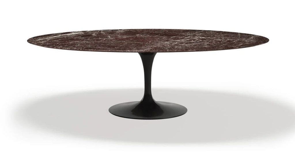 Saarinen Oval Dining Table, Satin, Rosso Rubino, Black Base, 244cm