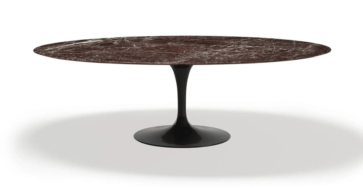 Saarinen Oval Dining Table, Satin, Rosso Rubino, Black Base, 244cm