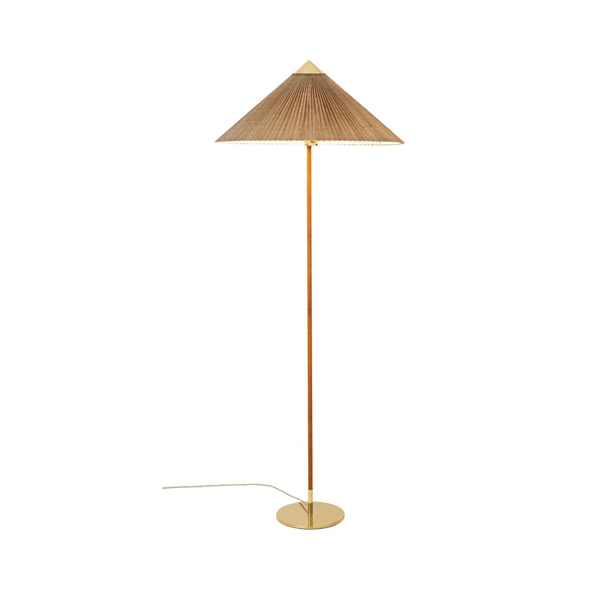9602 Floor Lamp,Brass & Bamboo (Untreated)