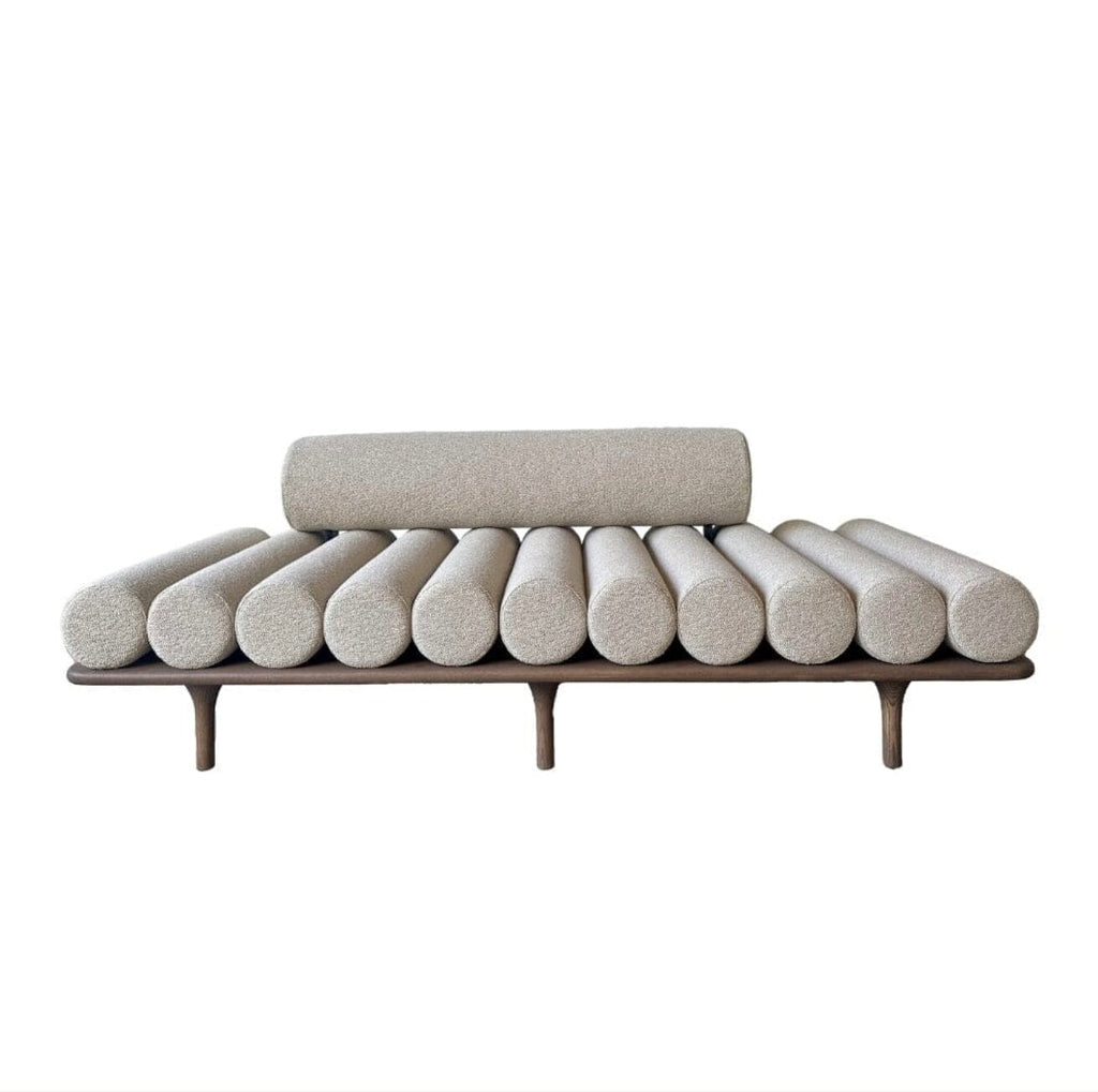 Five to Nine Daybed 200 with Backrest - Grey Cement Right Side Table T123, Descampia 02