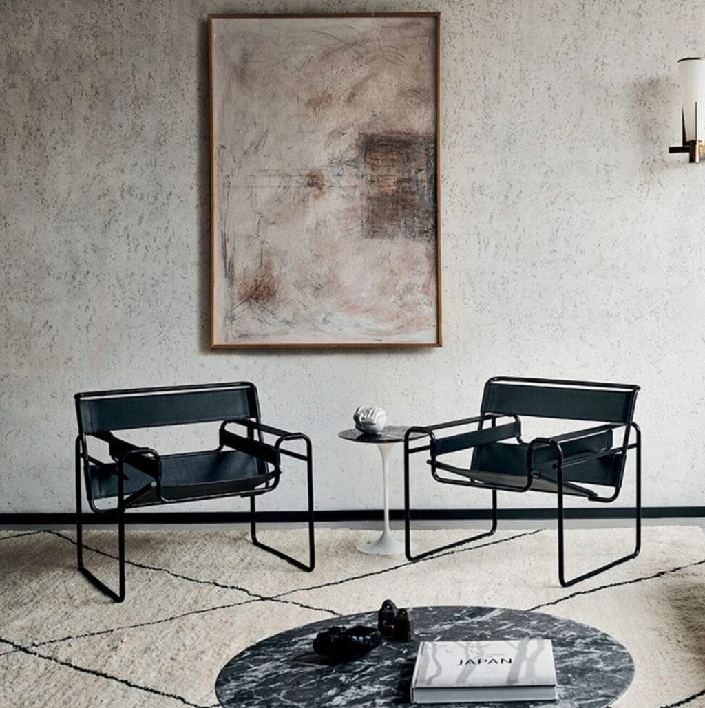 Wassily Lounge Chair, Cowhide - Onyx Ultra Matte Black